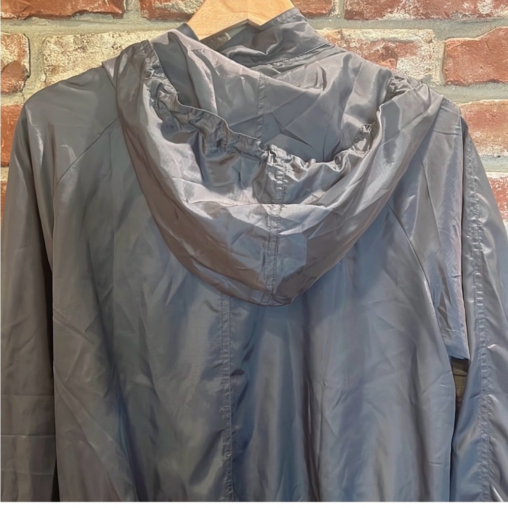 Free people rain / windbreaker charcoal grey zip up jacket rip stop parachute - Picture 7 of 10